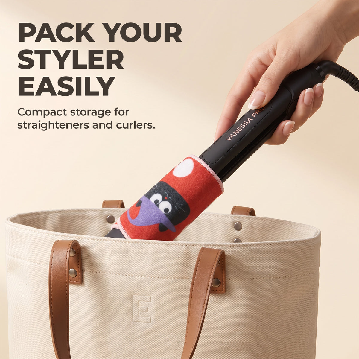 VANESSA PRO 3-in-1 Heat-Resistant Styling Tool Mat, Cleaning Cloth & Travel Protector
